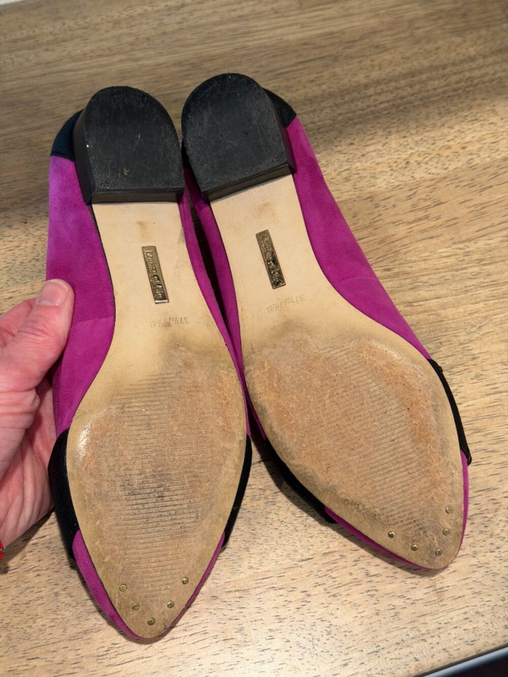Louise et Cie Purple Suede Pointed Toe Flats Size 7.5 Black Accent - Picture 7 of 7